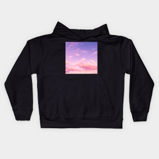 Pink Vibrant Clouds at Sunset Kids Hoodie